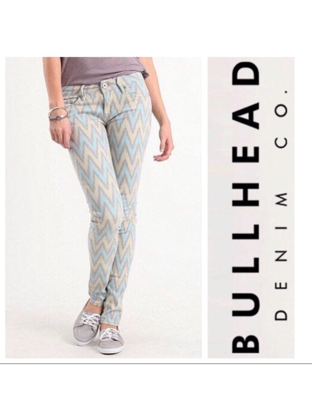 Bullhead Black Label pastel ikat chevron skinniest jeans Jr size 13